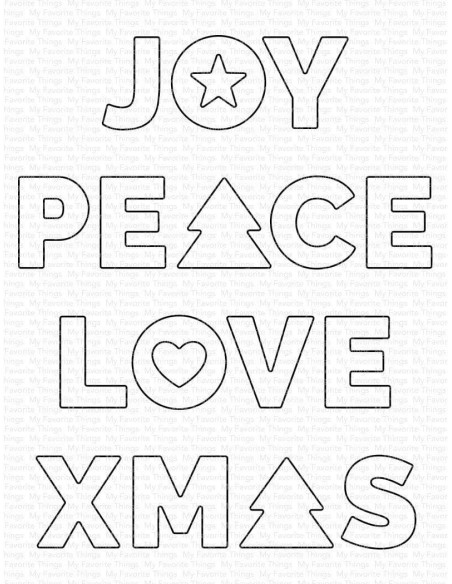 Troquel Joy, Peace, Love de My Favorite Things