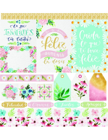 Kit papeles Floral The Flower Journal de El Altillo de los Duendes