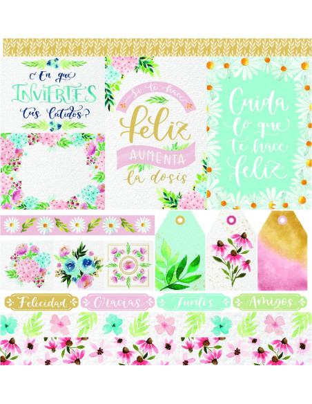 Kit papeles Floral The Flower Journal de El Altillo de los Duendes