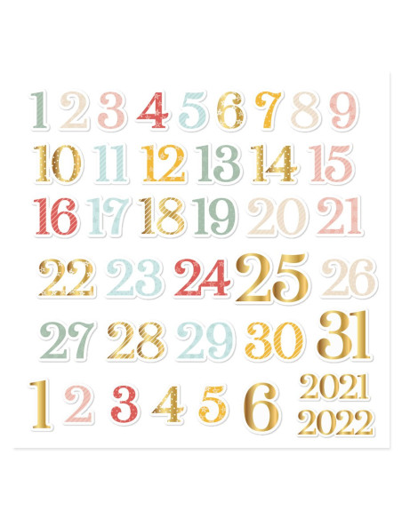 Números de chipboard Diciembre de Mintopía