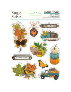 Pegatinas 3D Simple Vintage Country Harvest Simple Stories