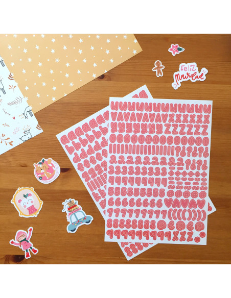 Pegatinas Alfabeto Rosa Tejeda Iriri Estudio