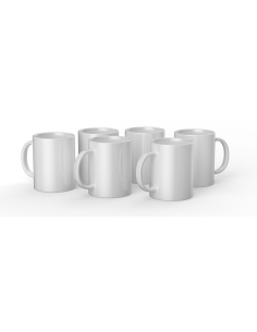 Set 6 Tazas Cerámica 443ml Blanca Cricut Mug Press