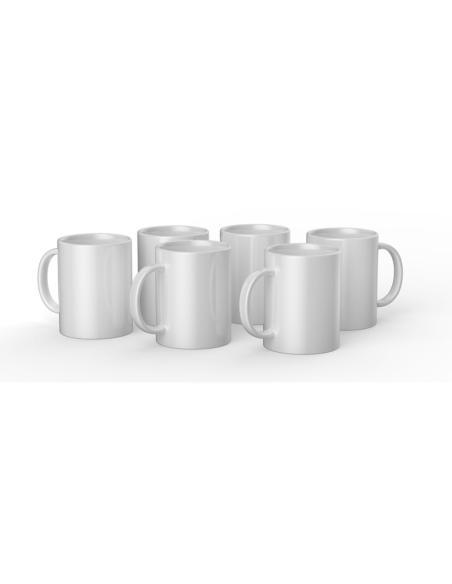 Set 6 Tazas Cerámica 443ml Blanca Cricut Mug Press