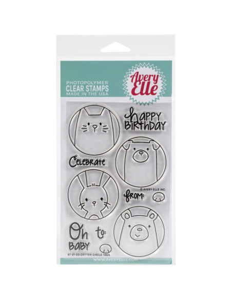 Sello Critter Circle Tags de Avery Elle
