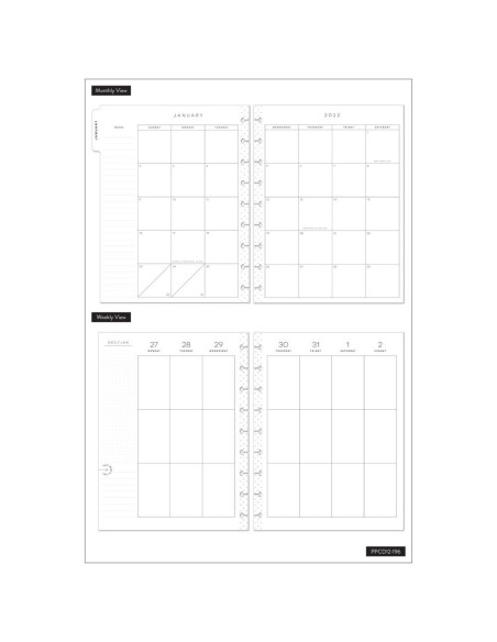 Planificador clásico de 12 meses con fecha Happy Planner Planificador clásico de 12 meses con fecha Happy Planner