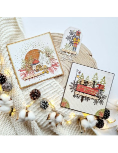 Set de Sellos Acrílicos Espíritu Navideño Canela y Chocolate Floriléges 2
