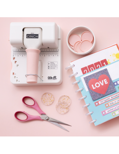 Encuadernadora Mini Cinch Disc Rosa, de WeR