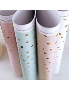 Papel especial topos dorados Melocotón 2