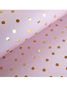 Papel especial topos dorados Rosa