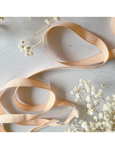 1m lazo lino azul vintage 12mm