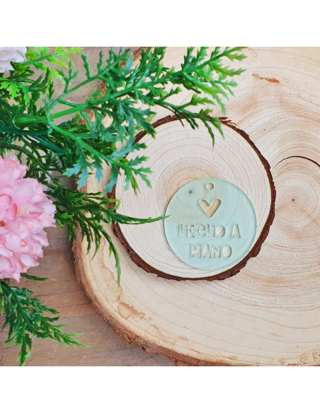 Medallón metacrilato Hecho a Mano Verde Escarchado