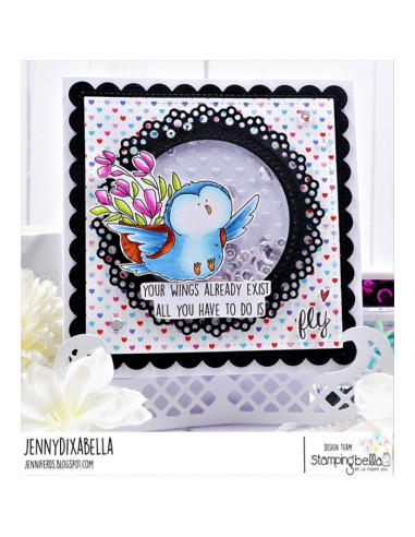 Sello de Caucho  Birdie With A Message de Stamping bella