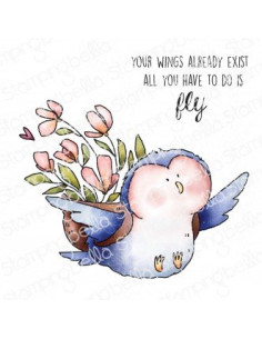 Sello de Caucho  Birdie With A Message de Stamping bella