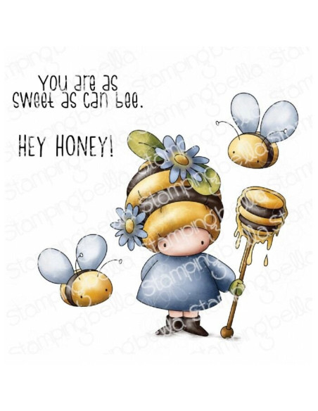 Sello de Caucho Bundle Girl Beekeeper de Stamping bella