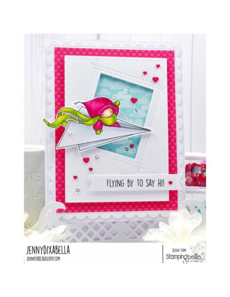 Sello de Caucho Bundle Girl In A Plane de Stamping bella