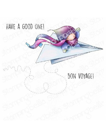 Sello de Caucho Bundle Girl In A Plane de Stamping bella