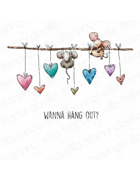 Sello de Caucho Mice Hanging Out de Stamping bella