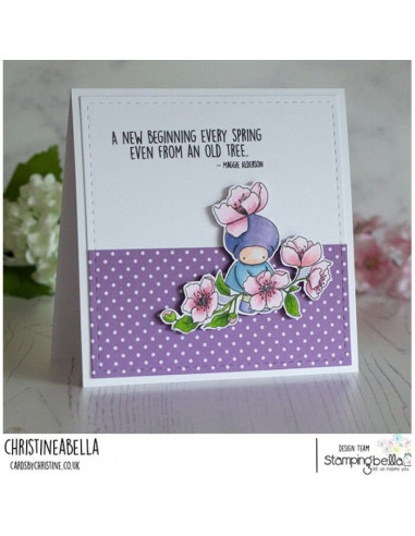 Sello de Caucho Bundle Girl With Cherry Blossoms de Stamping bella
