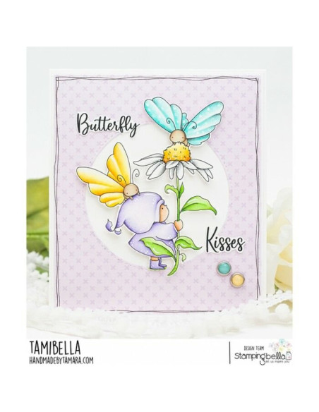 Sello de Caucho Bundle Girl With Butterflies de Stamping bella