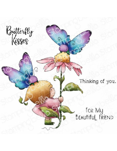 Sello de Caucho Bundle Girl With Butterflies de Stamping bella