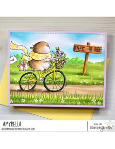 Sello de Caucho Guinea And A Bicycle de Stamping bella 2