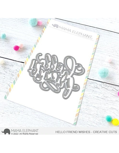 Troquel Hello Friend Wishes Mama Elephant