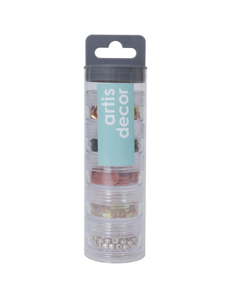 Set de 5 Cajas de Lentejuelas y Cuentas Vintage Artis Decor