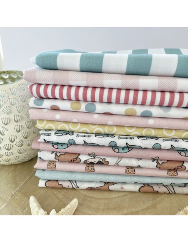 Tela  Vichy rosa, Playa o Piscina Alúa Cid