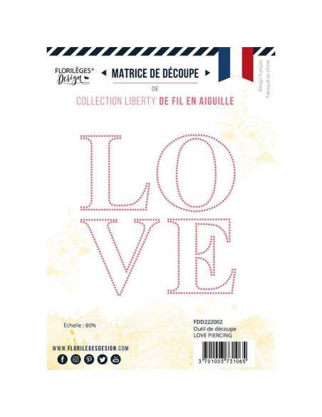 Troquel Love Piercing de Fil en Aiguille de Floriléges