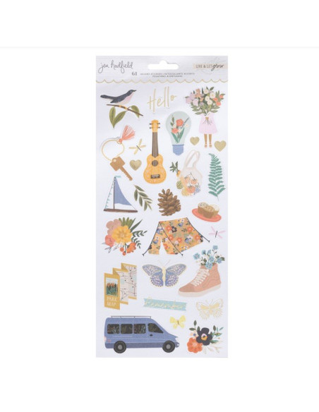 Hoja de Pegatinas Live and Let Grow Jen Hadfield Hoja de Pegatinas Live and Let Grow Jen Hadfield