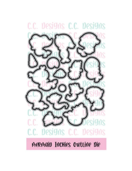 Troquel Mermaid Inchies Outline de CC Desings Troquel Mermaid Inchies Outline de CC Desings