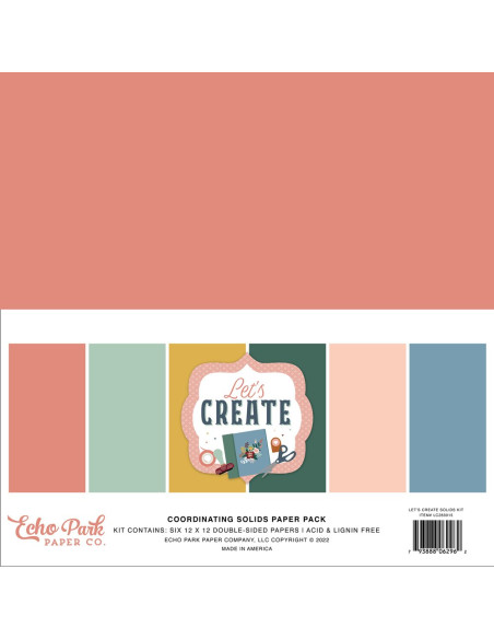 Kit de sólidos 12x12 de colección Let's Create Echo Park