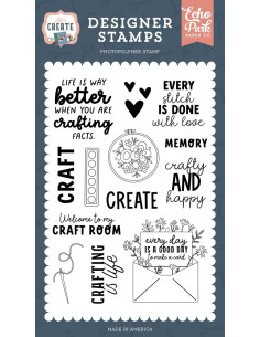 Sellos Transparentes Crafty & Happy Let's Create Echo Park