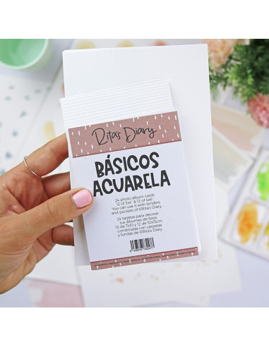 Pack tarjetas básicas especial Acuarela