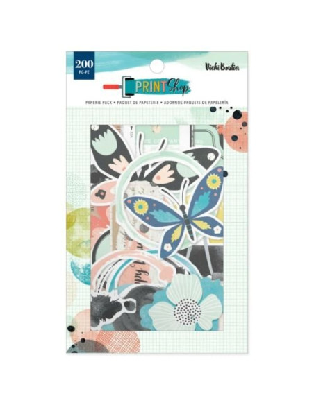 Set de Papeles y Pegatinas Print Shop Vicki Boutin