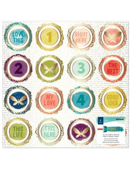 Papel Foil Vellum Print Shop Vicki Boutin 12"