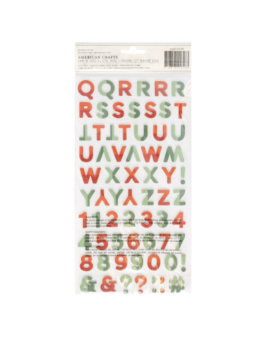Thickers abecedario Mittens and Mistletoe, Crate Paper