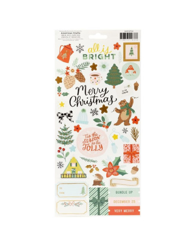 Pegatinas Mittens and Mistletoe, Crate Paper