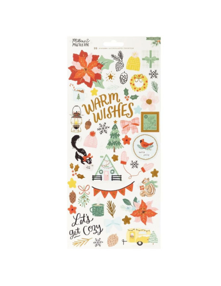 Pegatinas Mittens and Mistletoe, Crate Paper