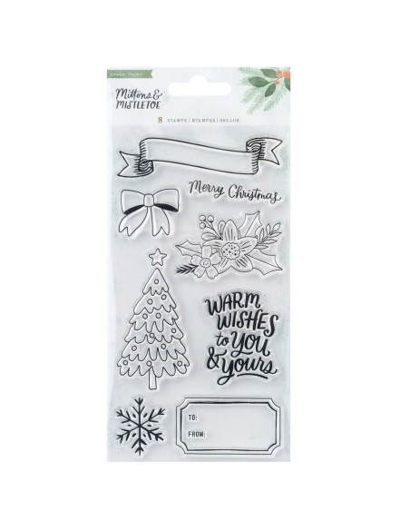Troquelados etiquetas Mittens and Mistletoe, Crate Paper