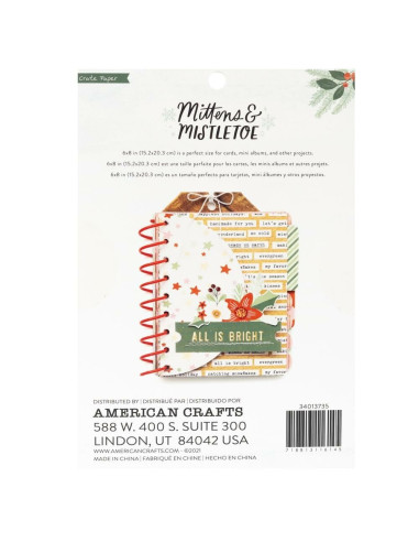 Chipboard Mittens and Mistletoe, Crate Paper