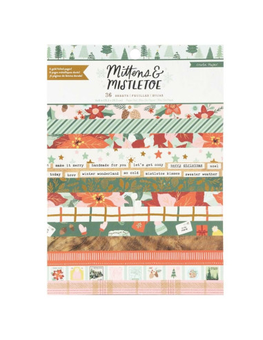 Chipboard Mittens and Mistletoe, Crate Paper