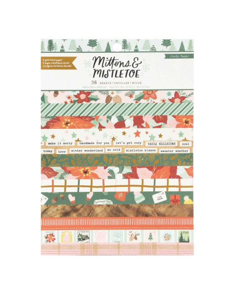 Chipboard Mittens and Mistletoe, Crate Paper