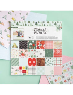 Bloc 12x12" Mittens and Mistletoe, Crate Paper