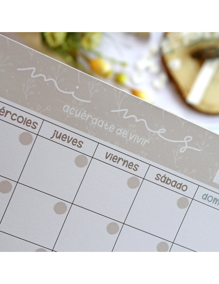 Planificador mensual Pe de Pepa