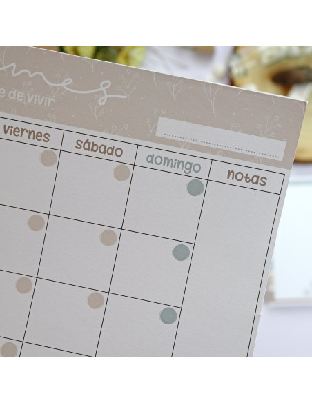 Planificador mensual Pe de Pepa