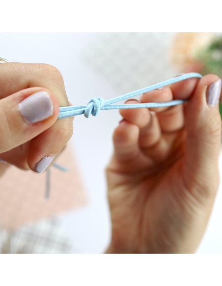 1m cordón elástico azul bebé
