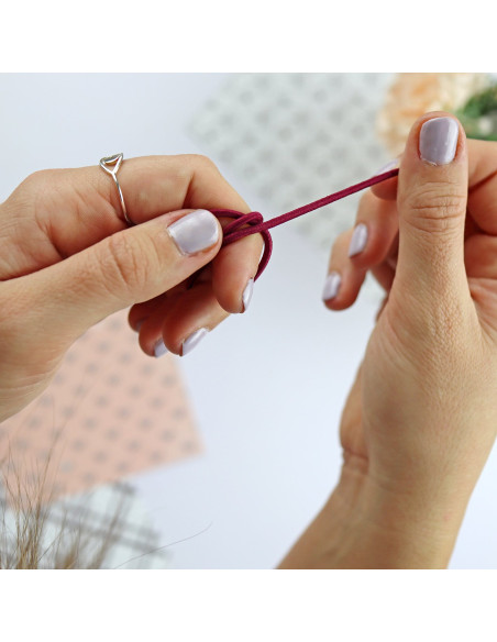 1m cordón elástico burdeos