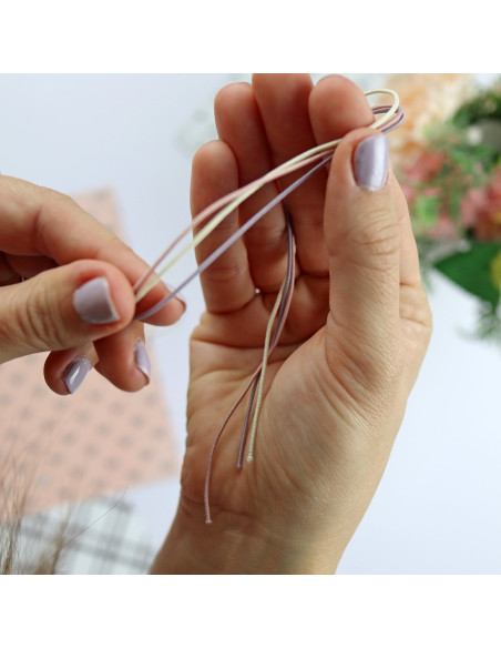 1m cordón elástico fino violeta